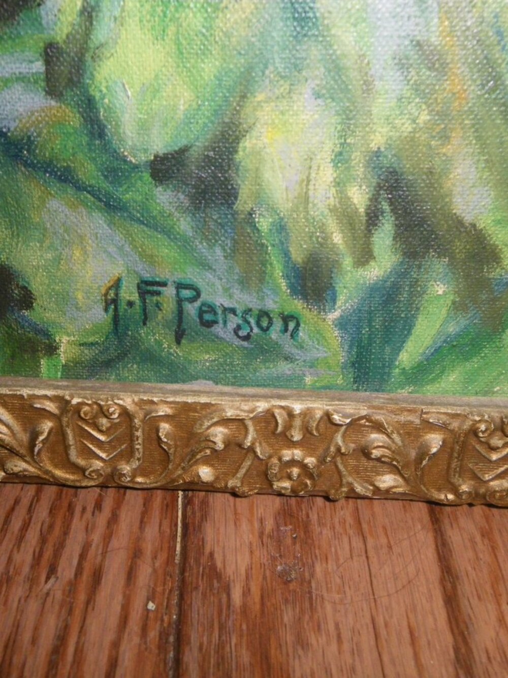 Vintage Oil Painting Art Flowers Signed in Decorative Wooden Frame - Picture 3 of 4